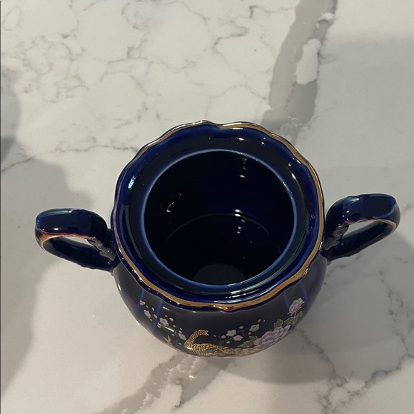 Vintage Yamato Japanese Cobalt Blue Porcelain Tea Set for 6 - Picture 3 of 16